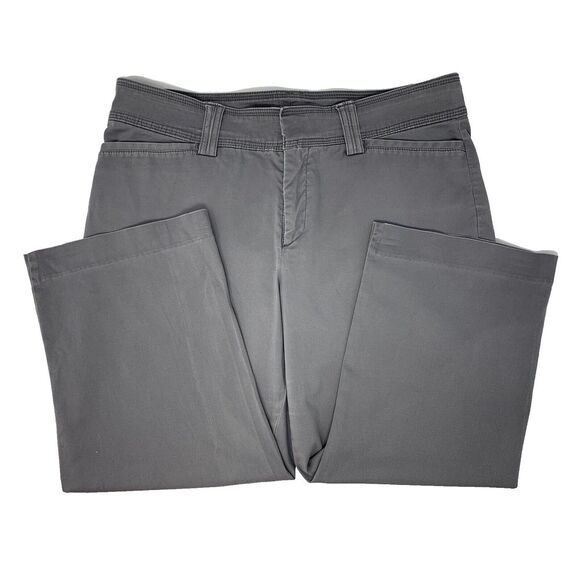 Lee Pants - Lee Gray Cotton Natural Fit Just Below Waist Flat Front Women's Capri Size Large